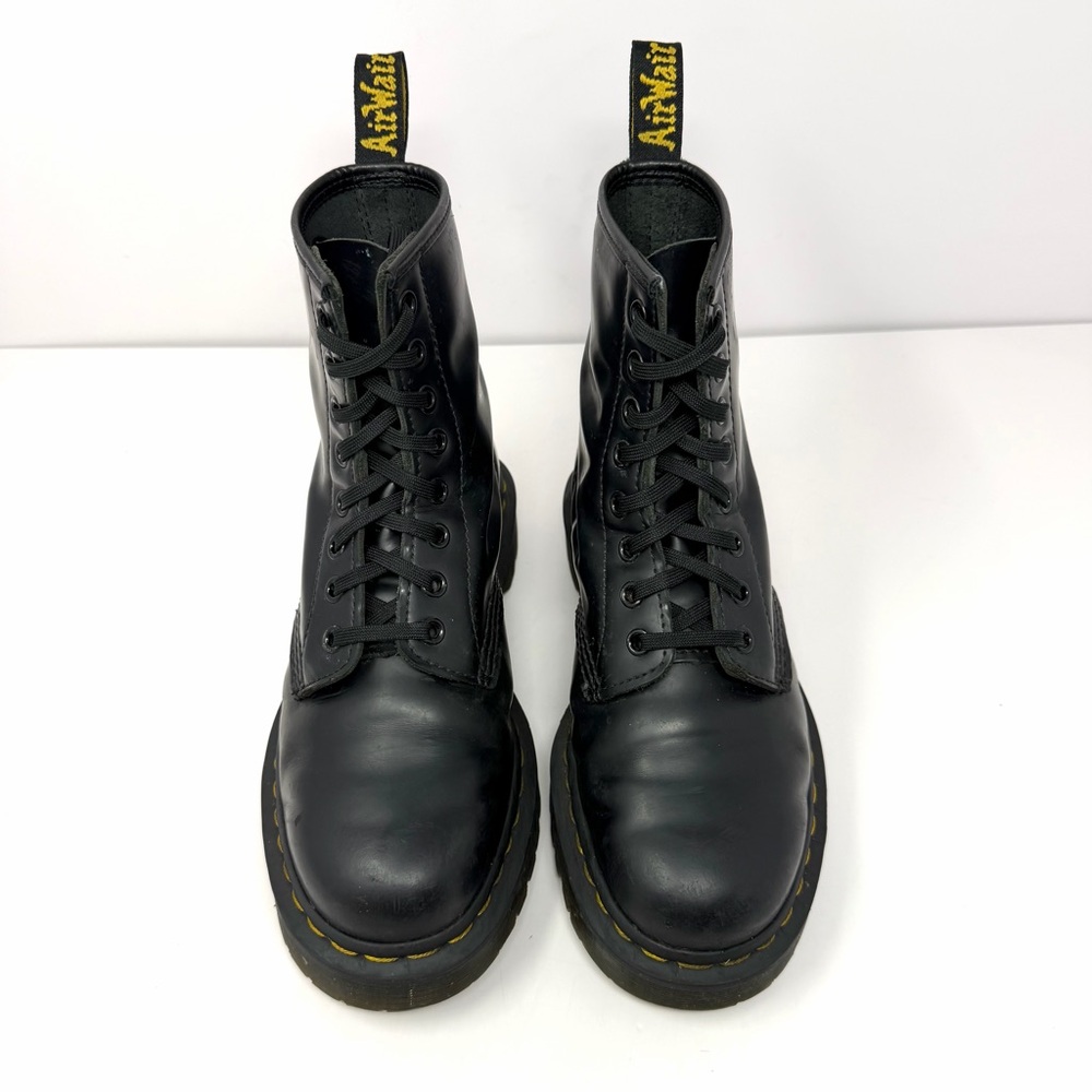 Dr. Doc Martens Women’s Bex 1460 Combat Boots Sz 7 Black Smooth Leather 25345 - Picture 3 of 10